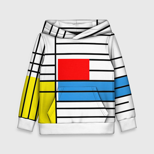 Детская толстовка В стиле мондриана / 3D-Белый – фото 1