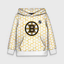 Толстовка-худи детская Бостон Брюинз - белые соты, цвет: 3D-белый