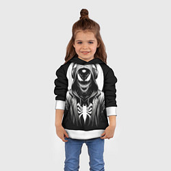 Толстовка-худи детская Venom black, цвет: 3D-белый — фото 2