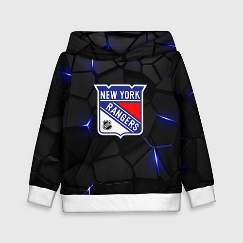 Детская толстовка Нью Йорк Рейнджерс - НХЛ хоккей / 3D-Белый – фото 1