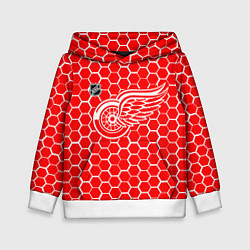 Толстовка-худи детская Детройт Ред Уингз - красные соты, цвет: 3D-белый