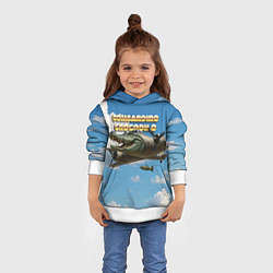 Толстовка-худи детская Bombardino Crocodillo мем, цвет: 3D-белый — фото 2