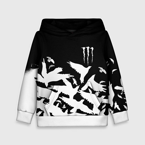 Детская толстовка Monster energy crow / 3D-Белый – фото 1