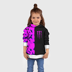 Толстовка-худи детская Monster energy neon camo, цвет: 3D-белый — фото 2