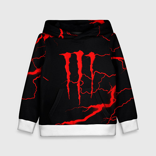 Детская толстовка Monster energy storm red / 3D-Белый – фото 1