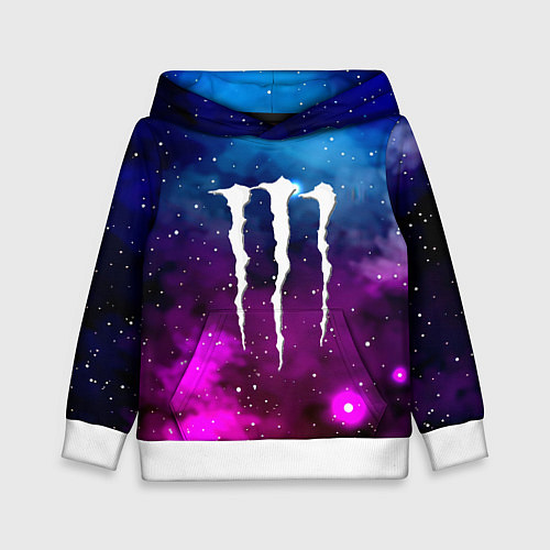 Детская толстовка Monster energy neon space / 3D-Белый – фото 1