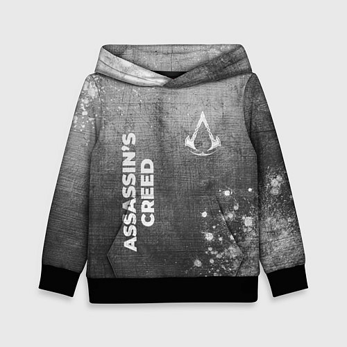 Детская толстовка Assassins Creed - grey gradient вертикально / 3D-Черный – фото 1