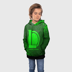 Толстовка-худи детская League of Legends - green gradient, цвет: 3D-черный — фото 2