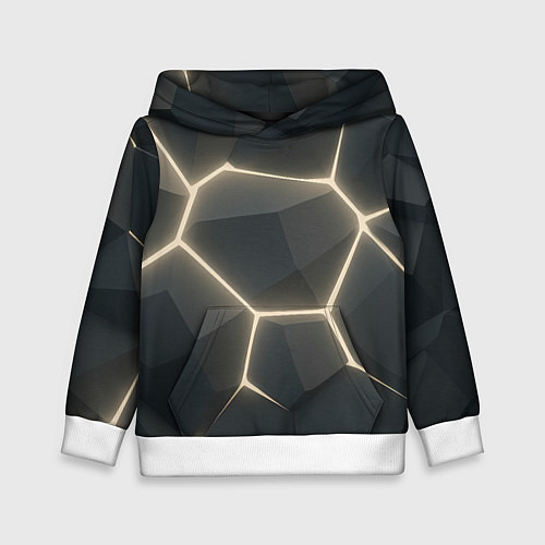 Детская толстовка Объемные серые плиты / 3D-Белый – фото 1