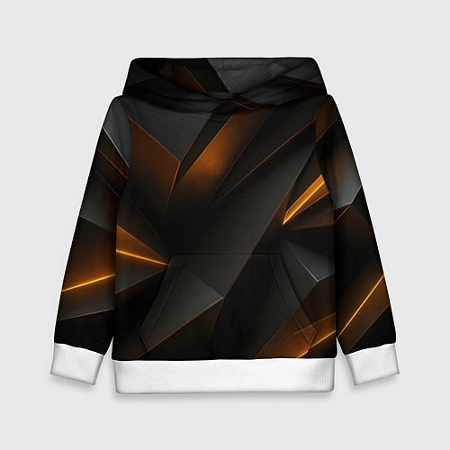 Детская толстовка Черная текстура с углами / 3D-Белый – фото 1