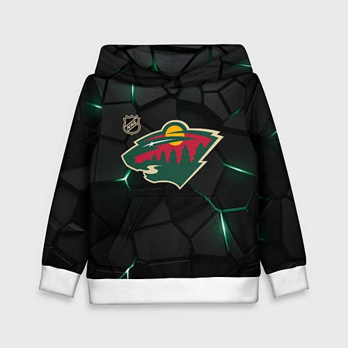 Детская толстовка Миннесота Уайлд - плиты с подсветкой / 3D-Белый – фото 1