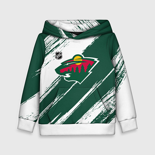 Детская толстовка Миннесота Уайлд - зеленый и белый / 3D-Белый – фото 1