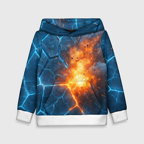 Детская толстовка Взрыв из объемных плит / 3D-Белый – фото 1
