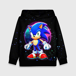 Толстовка-худи детская Соник в космосе, цвет: 3D-черный