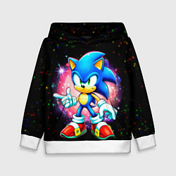 Толстовка-худи детская Sonic in space, цвет: 3D-белый