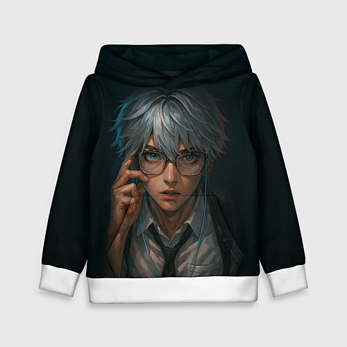 Детская толстовка Стильный мужчина в очках / 3D-Белый – фото 1