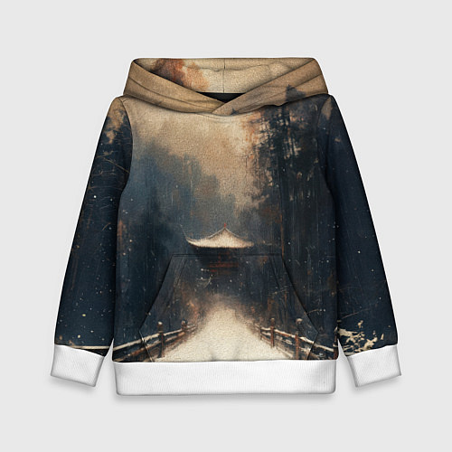 Детская толстовка Дорога к Японскому храму / 3D-Белый – фото 1