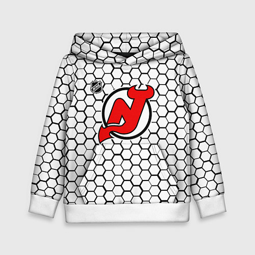 Детская толстовка Нью Джерси Девилз - белые соты / 3D-Белый – фото 1