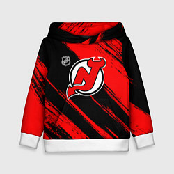 Детская толстовка Нью Джерси Девилз - красные потертости