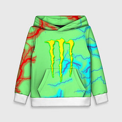 Толстовка-худи детская Monster energy storm electrix, цвет: 3D-белый