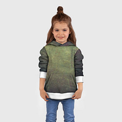 Толстовка-худи детская Абстракция - old board painted with green paint, цвет: 3D-белый — фото 2
