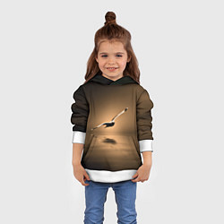 Толстовка-худи детская Летящая птица, цвет: 3D-белый — фото 2