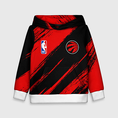 Детская толстовка Торонто Рэпторс - красные потертости / 3D-Белый – фото 1