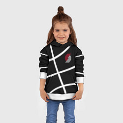 Толстовка-худи детская Трэйл Блэйзерс - черный мяч, цвет: 3D-белый — фото 2