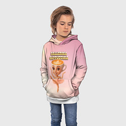 Толстовка-худи детская Ballerina Capuchina ии мем, цвет: 3D-белый — фото 2