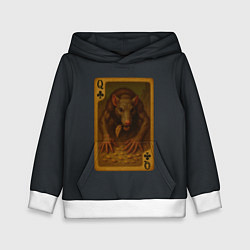 Толстовка-худи детская Лариса: дама треф, цвет: 3D-белый