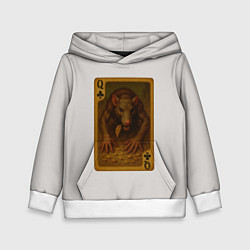 Толстовка-худи детская Лариса: дама треф, цвет: 3D-белый