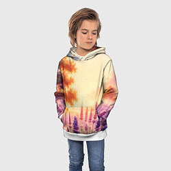 Толстовка-худи детская Поле цветочное, цвет: 3D-белый — фото 2