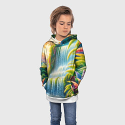 Толстовка-худи детская Каскадный водопад, цвет: 3D-белый — фото 2