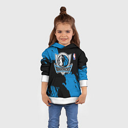 Толстовка-худи детская Даллас Маверикс - брызги краски, цвет: 3D-белый — фото 2
