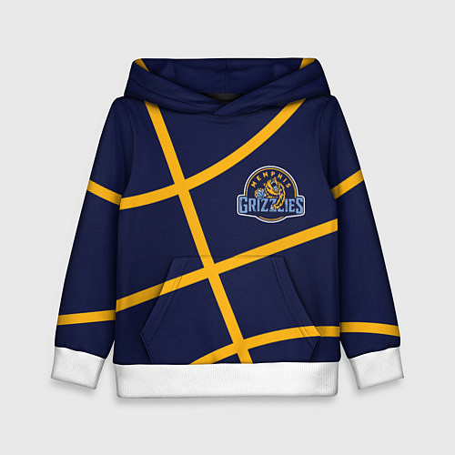 Детская толстовка Мемфис Гриззлис - баскетбольные линии / 3D-Белый – фото 1