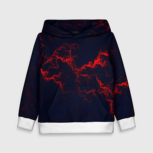 Детская толстовка Lightning red glow / 3D-Белый – фото 1