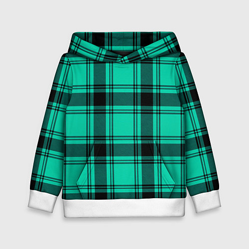 Детская толстовка Checkered turquoise / 3D-Белый – фото 1