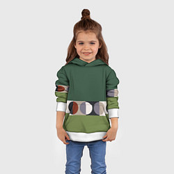 Толстовка-худи детская Луна Малевича сосновый зеленый, цвет: 3D-белый — фото 2