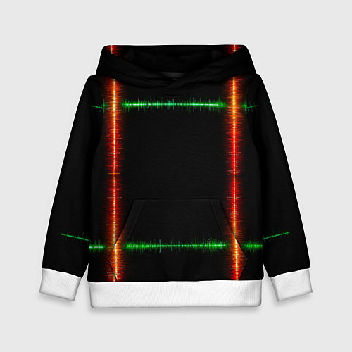 Детская толстовка Color green orange lines / 3D-Белый – фото 1