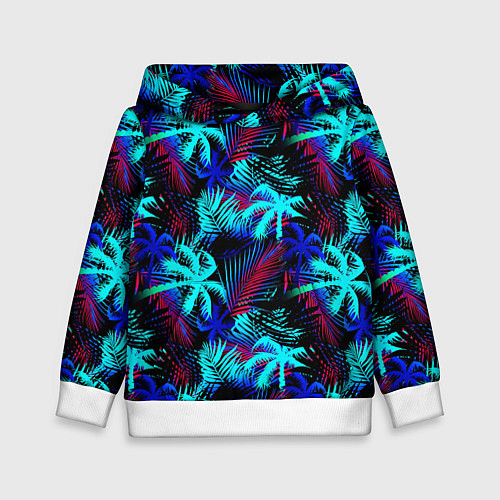 Детская толстовка Palm blue light blue / 3D-Белый – фото 1