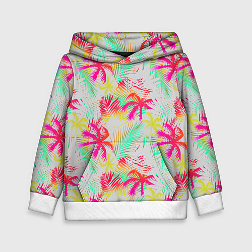 Детская толстовка Palm yellow pink / 3D-Белый – фото 1