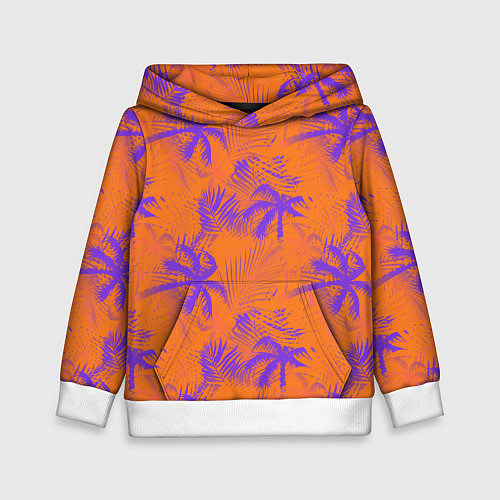Детская толстовка Palm orange / 3D-Белый – фото 1