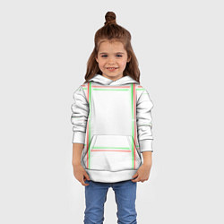 Толстовка-худи детская Neon light green red, цвет: 3D-белый — фото 2