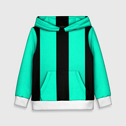 Толстовка-худи детская Color light blue white line, цвет: 3D-белый