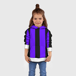 Толстовка-худи детская Color purple black stripes, цвет: 3D-белый — фото 2