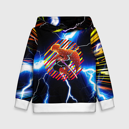 Детская толстовка Anime Demon Slayer Zenitsu / 3D-Белый – фото 1