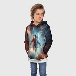 Толстовка-худи детская Космонавт в космической туманности, цвет: 3D-белый — фото 2