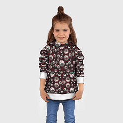 Толстовка-худи детская Глаза монстры, цвет: 3D-белый — фото 2