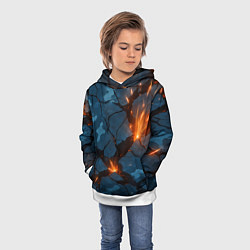 Толстовка-худи детская Разлом камуфляжный плит, цвет: 3D-белый — фото 2