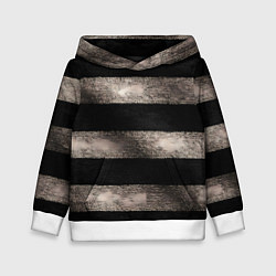 Толстовка-худи детская Черно-белая тельняшка текстура, цвет: 3D-белый